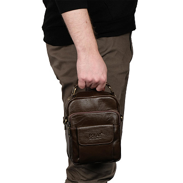 Мужская кожаная сумка 5091 коричневая