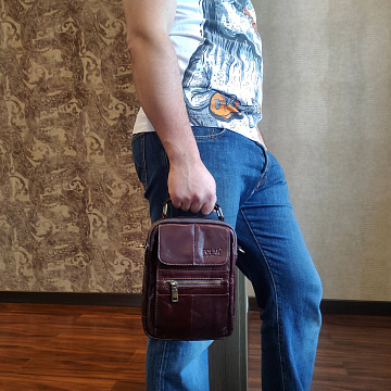 Мужская кожаная сумка 5121 Кофе