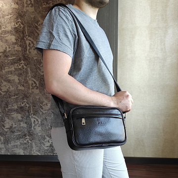 Мужская кожаная сумка 5001142-1 black