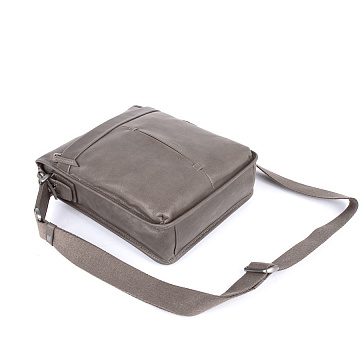 Мужская кожаная сумка 1861 серая