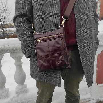 Мужская кожаная сумка 0500302-1 brown