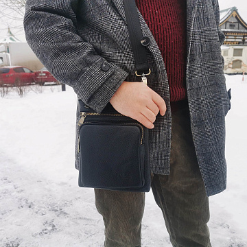 Мужская кожаная сумка 0500302-1 black