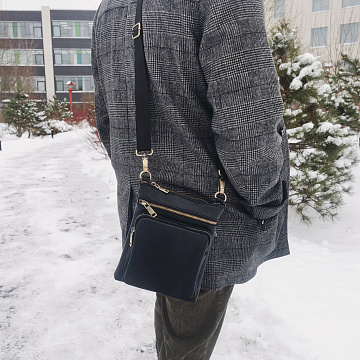 Мужская кожаная сумка 0500302-1 black