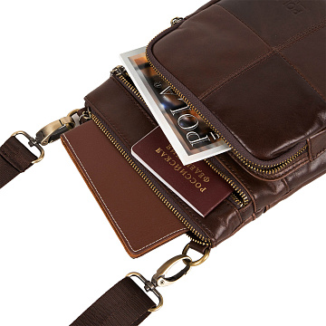 Мужская кожаная сумка 0500302-1 brown