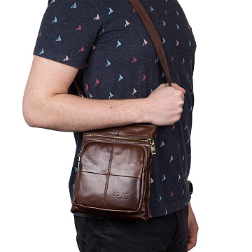 Мужская кожаная сумка 0500302-1 brown