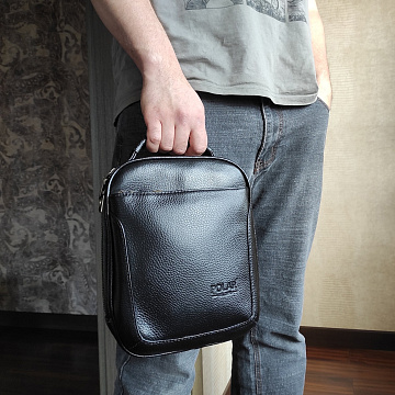 Мужская кожаная сумка 23281 черная