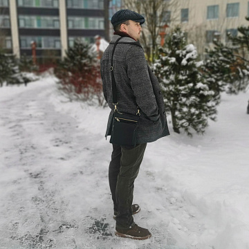 Мужская кожаная сумка 0500302-1 black